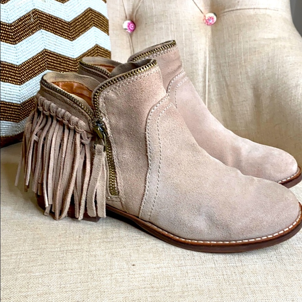 Dolce Vita Suede Fringe Booties